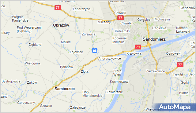 mapa Andruszkowice, Andruszkowice na mapie Targeo