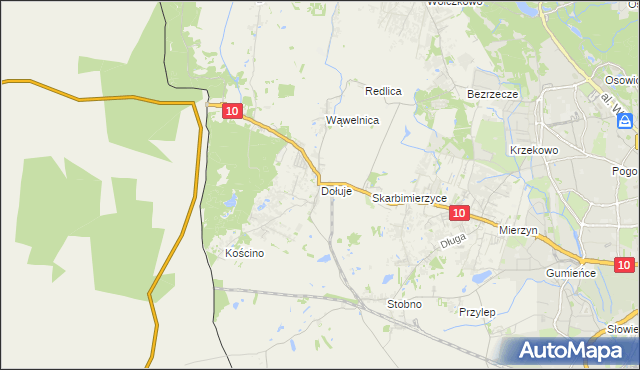 mapa Dołuje, Dołuje na mapie Targeo