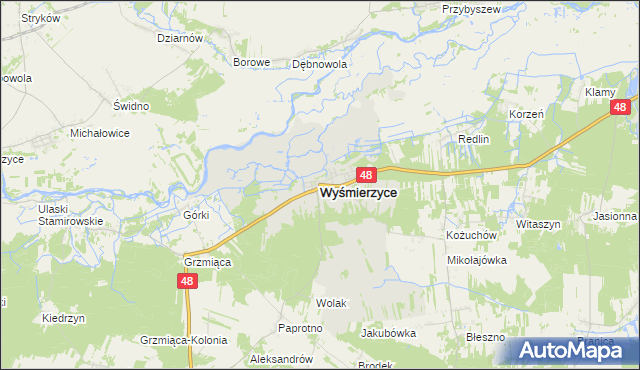 mapa Wyśmierzyce, Wyśmierzyce na mapie Targeo