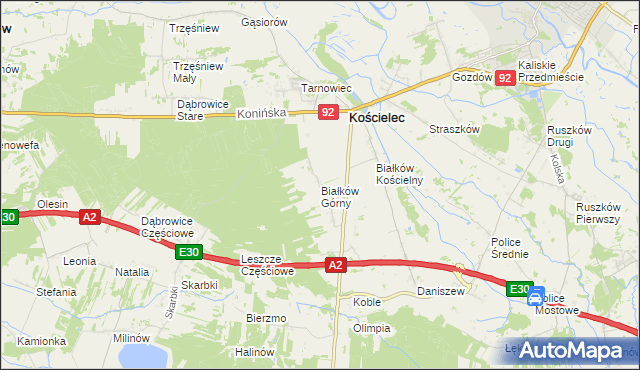 mapa Białków Górny, Białków Górny na mapie Targeo