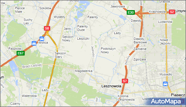 mapa Janczewice, Janczewice na mapie Targeo