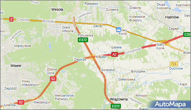 mapa Majdan gmina Wiązowna, Majdan gmina Wiązowna na mapie Targeo
