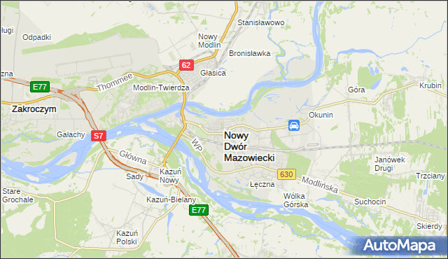 mapa Nowy Dwór Mazowiecki, Nowy Dwór Mazowiecki na mapie Targeo