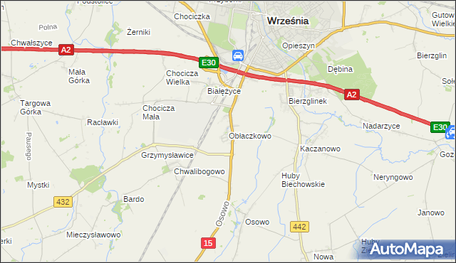 mapa Obłaczkowo, Obłaczkowo na mapie Targeo