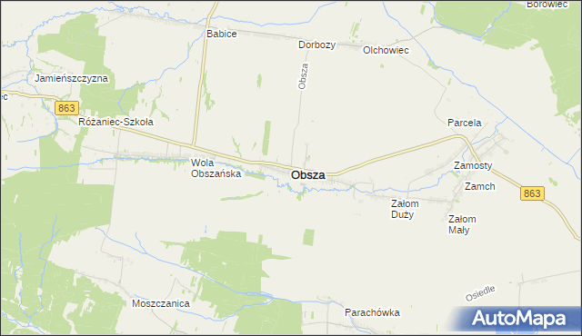 mapa Obsza, Obsza na mapie Targeo