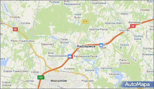 mapa Radziejowice, Radziejowice na mapie Targeo
