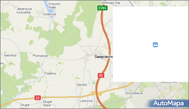 mapa Święciechowa, Święciechowa na mapie Targeo