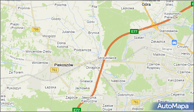 mapa Szczukowice, Szczukowice na mapie Targeo