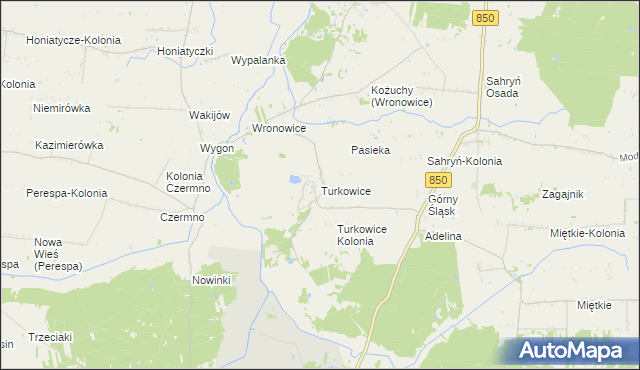 mapa Turkowice gmina Werbkowice, Turkowice gmina Werbkowice na mapie Targeo