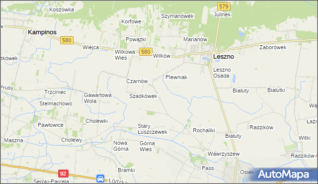 mapa Walentów gmina Leszno, Walentów gmina Leszno na mapie Targeo