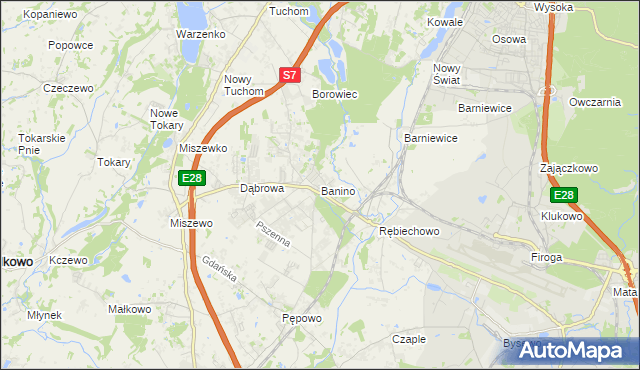 mapa Banino, Banino na mapie Targeo