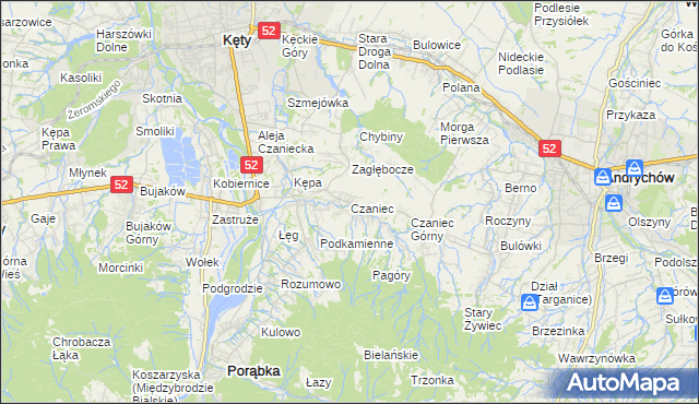 mapa Czaniec, Czaniec na mapie Targeo