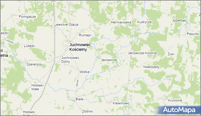 mapa Janowicze, Janowicze na mapie Targeo