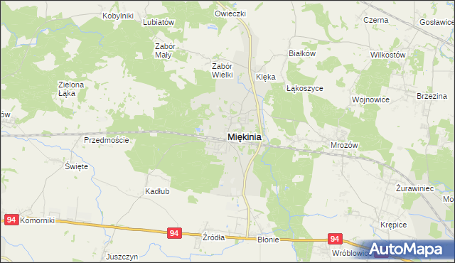 mapa Miękinia powiat średzki, Miękinia powiat średzki na mapie Targeo