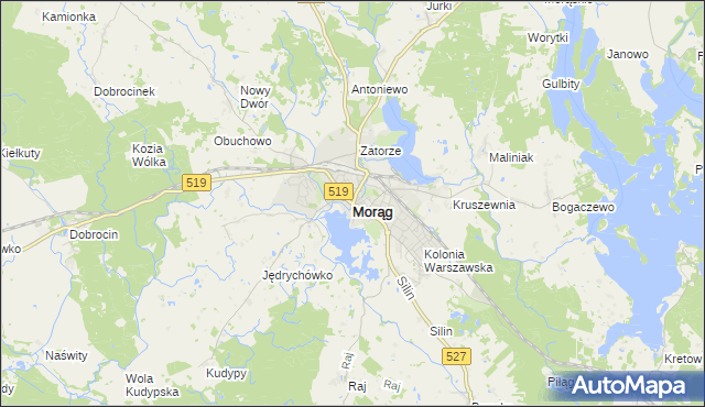 mapa Morąg, Morąg na mapie Targeo