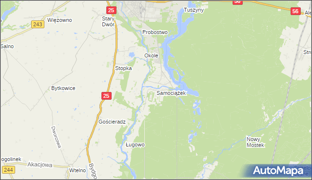 mapa Samociążek, Samociążek na mapie Targeo
