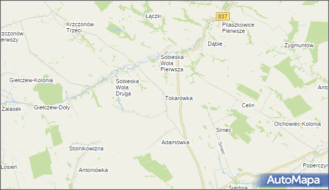 mapa Tokarówka, Tokarówka na mapie Targeo