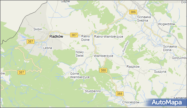 mapa Wambierzyce, Wambierzyce na mapie Targeo