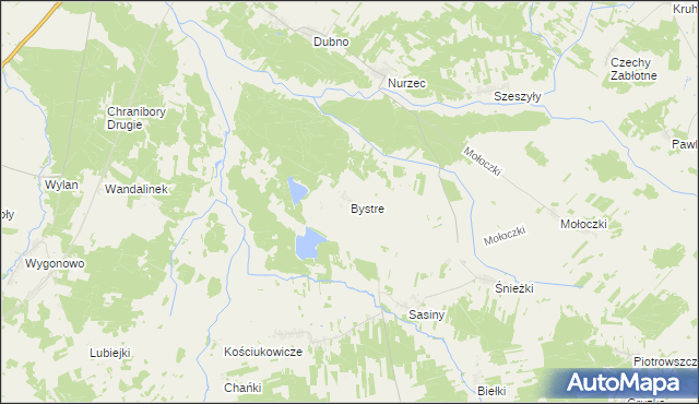 mapa Bystre gmina Boćki, Bystre gmina Boćki na mapie Targeo