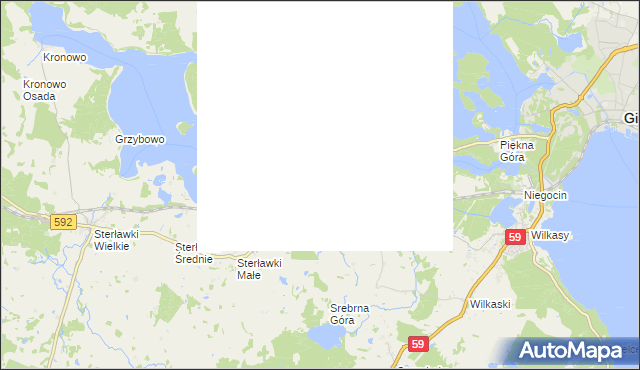 mapa Kalinowo gmina Giżycko, Kalinowo gmina Giżycko na mapie Targeo