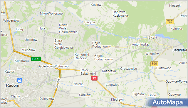 mapa Rajec Poduchowny, Rajec Poduchowny na mapie Targeo