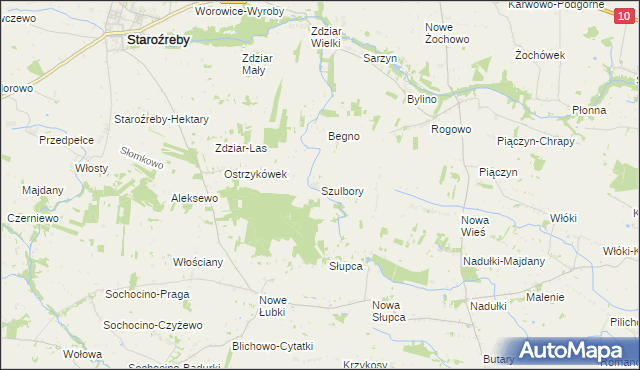 mapa Szulbory, Szulbory na mapie Targeo