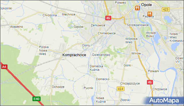 mapa Dziekaństwo, Dziekaństwo na mapie Targeo