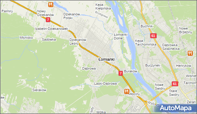 mapa Łomianki, Łomianki na mapie Targeo