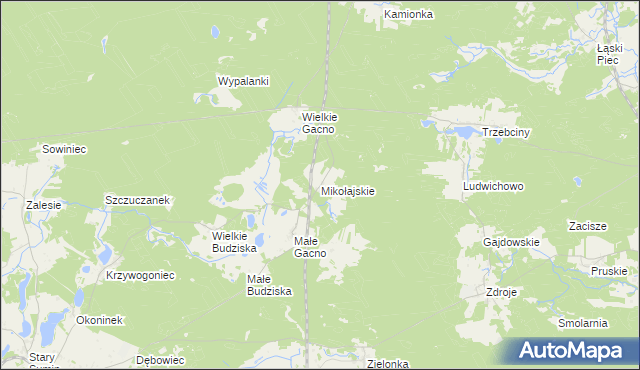 mapa Mikołajskie, Mikołajskie na mapie Targeo