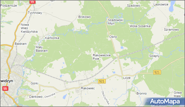 mapa Rakowieckie Pole, Rakowieckie Pole na mapie Targeo