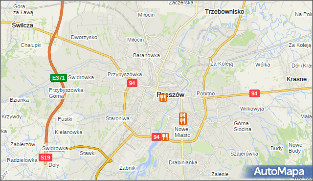 mapa Rzeszów, Rzeszów na mapie Targeo