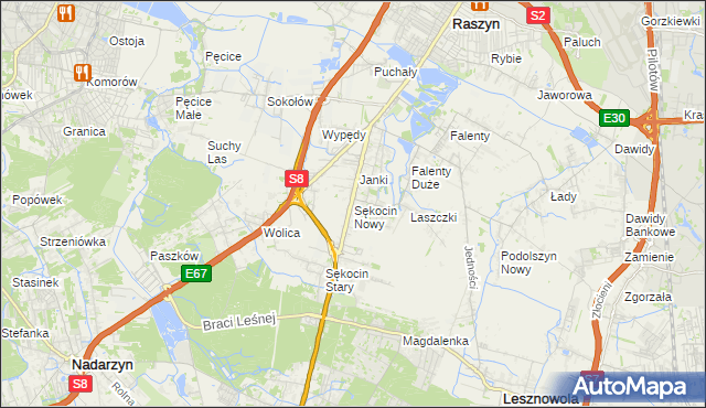 mapa Sękocin Nowy, Sękocin Nowy na mapie Targeo