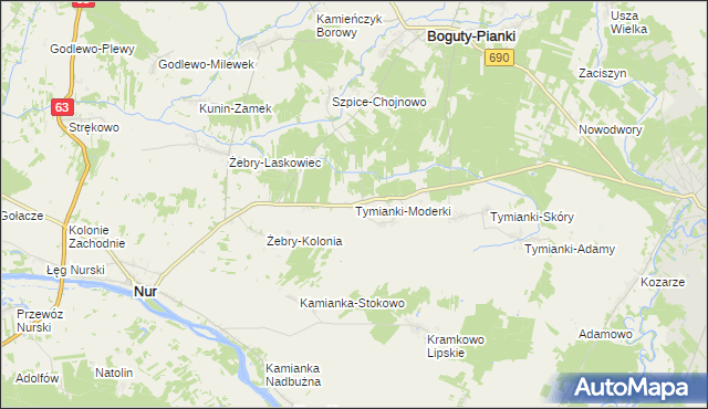 mapa Tymianki-Moderki, Tymianki-Moderki na mapie Targeo