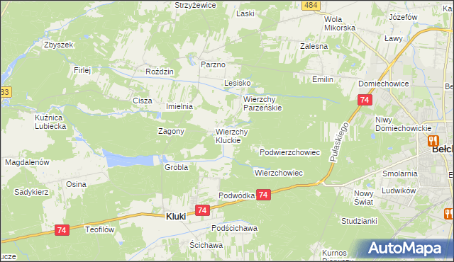 mapa Wierzchy Strzyżewskie, Wierzchy Strzyżewskie na mapie Targeo