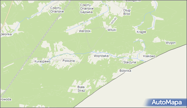 mapa Wojnówka gmina Dubicze Cerkiewne, Wojnówka gmina Dubicze Cerkiewne na mapie Targeo