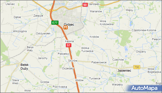 mapa Wólka Turowska, Wólka Turowska na mapie Targeo