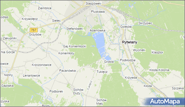 mapa Adamówka gmina Rytwiany, Adamówka gmina Rytwiany na mapie Targeo