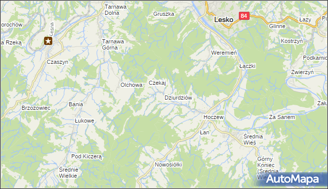 mapa Dziurdziów, Dziurdziów na mapie Targeo