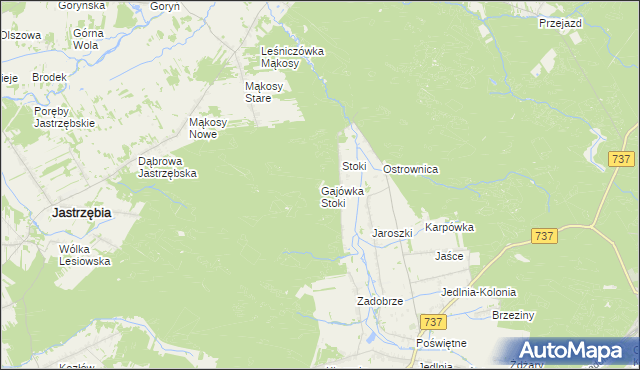 mapa Gajówka Stoki, Gajówka Stoki na mapie Targeo