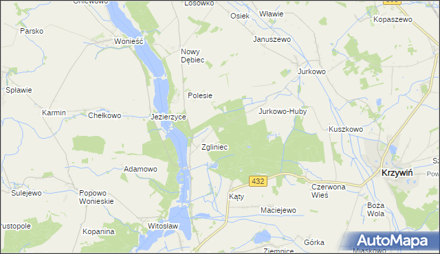 mapa Jurkowo Leśniczówka, Jurkowo Leśniczówka na mapie Targeo