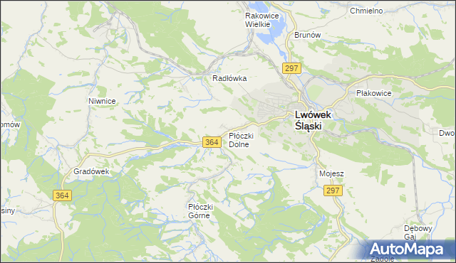 mapa Płóczki Dolne, Płóczki Dolne na mapie Targeo