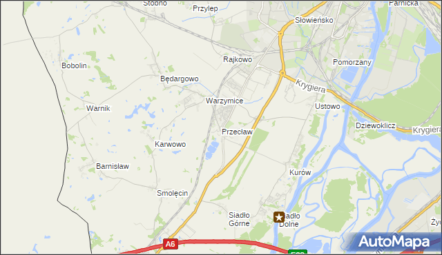 mapa Przecław gmina Kołbaskowo, Przecław gmina Kołbaskowo na mapie Targeo