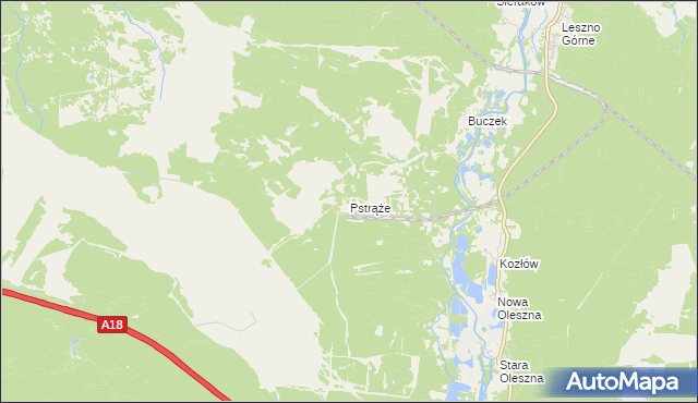 mapa Pstrąże, Pstrąże na mapie Targeo