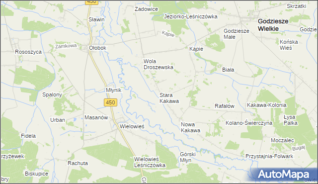 mapa Stara Kakawa, Stara Kakawa na mapie Targeo