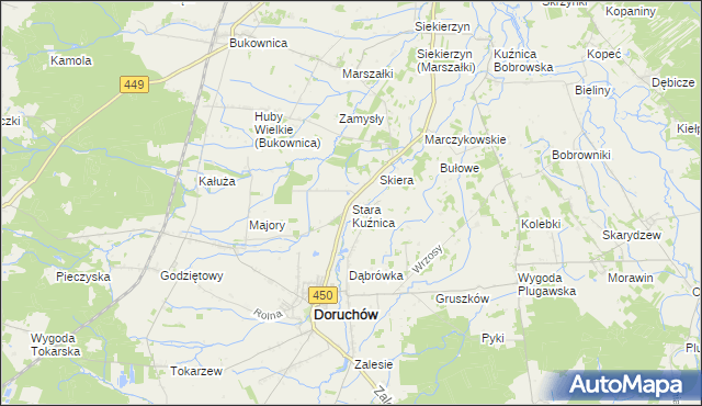 mapa Stara Kuźnica gmina Doruchów, Stara Kuźnica gmina Doruchów na mapie Targeo