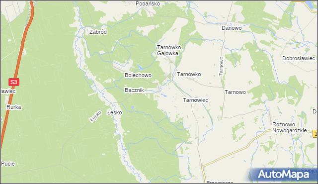 mapa Stawno gmina Goleniów, Stawno gmina Goleniów na mapie Targeo