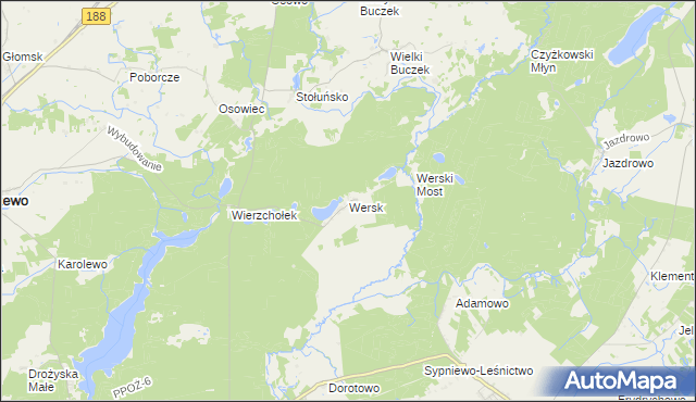 mapa Wersk, Wersk na mapie Targeo