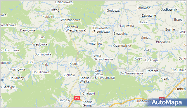 mapa Wola Skrzydlańska, Wola Skrzydlańska na mapie Targeo