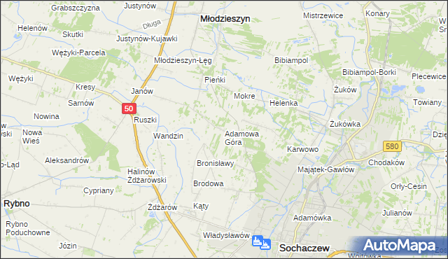 mapa Adamowa Góra, Adamowa Góra na mapie Targeo