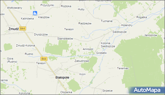 mapa Annopol gmina Żmudź, Annopol gmina Żmudź na mapie Targeo